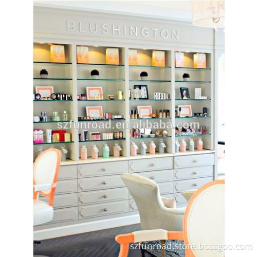 Good Quality Nice Wooden Cosmetic Display Cabinet with Display Rack